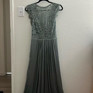 Sage Green Long Green Dress (Petite)